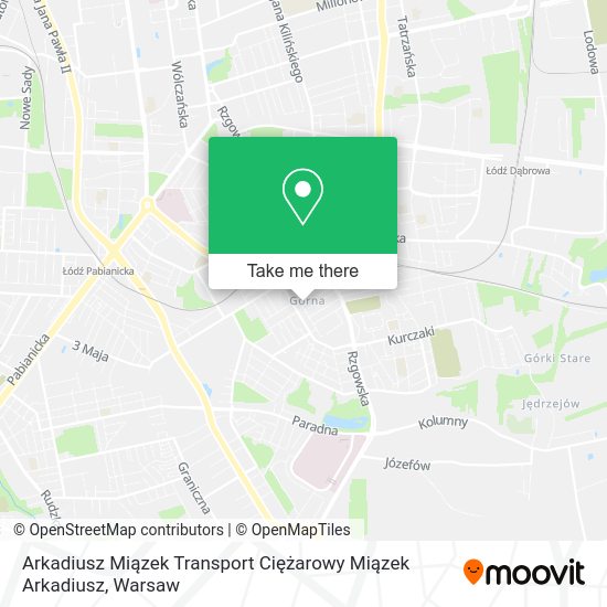 Arkadiusz Miązek Transport Ciężarowy Miązek Arkadiusz map