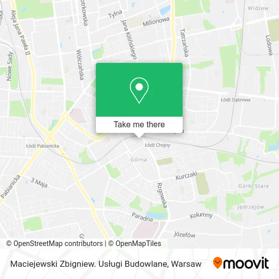 Карта Maciejewski Zbigniew. Usługi Budowlane