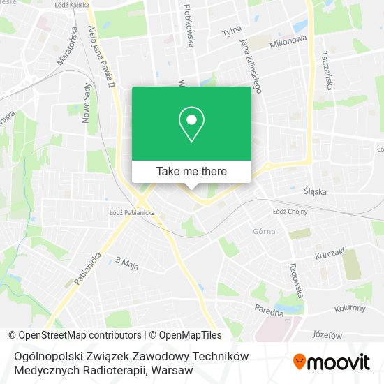 Ogólnopolski Związek Zawodowy Techników Medycznych Radioterapii map