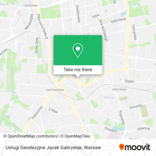 Карта Usługi Geodezyjne Jacek Gabryelak