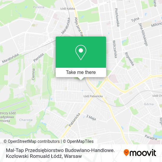 Mal-Tap Przedsiębiorstwo Budowlano-Handlowe. Kozłowski Romuald Łódź map