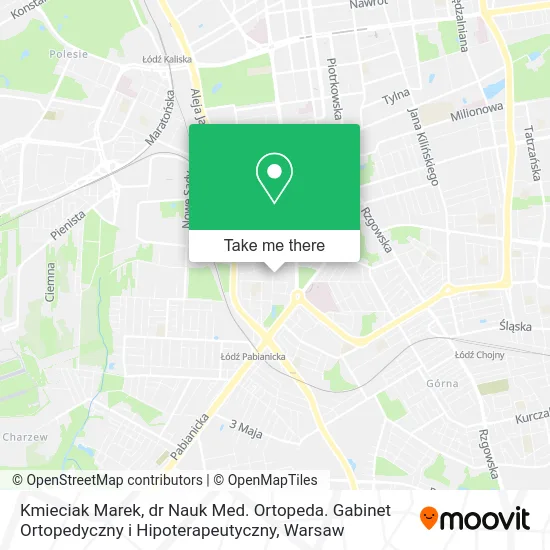 Kmieciak Marek, dr Nauk Med. Ortopeda. Gabinet Ortopedyczny i Hipoterapeutyczny map
