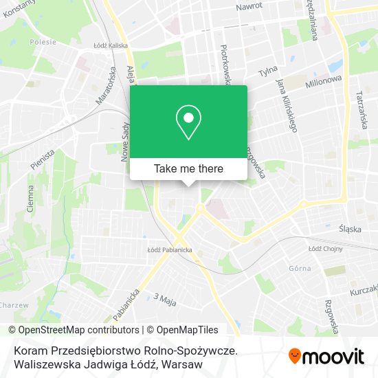 Koram Przedsiębiorstwo Rolno-Spożywcze. Waliszewska Jadwiga Łódź map