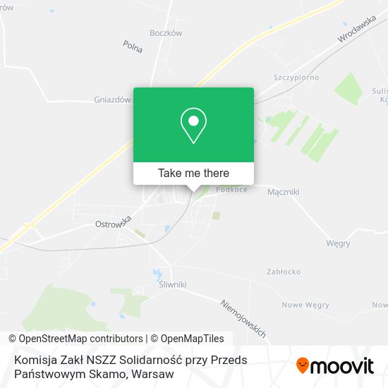 Komisja Zakł NSZZ Solidarność przy Przeds Państwowym Skamo map