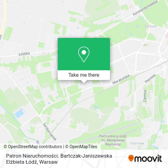 Patron Nieruchomości. Bartczak-Janiszewska Elżbieta Łódź map