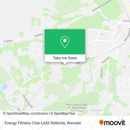 Energy Fitness Club Łódź Retkinia map