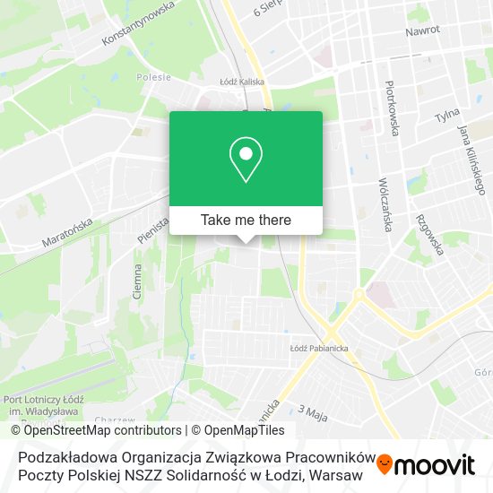 Podzakładowa Organizacja Związkowa Pracowników Poczty Polskiej NSZZ Solidarność w Łodzi map