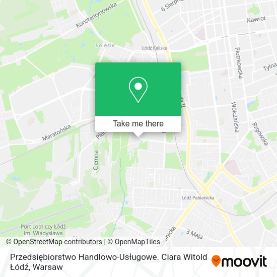 Przedsiębiorstwo Handlowo-Usługowe. Ciara Witold Łódź map