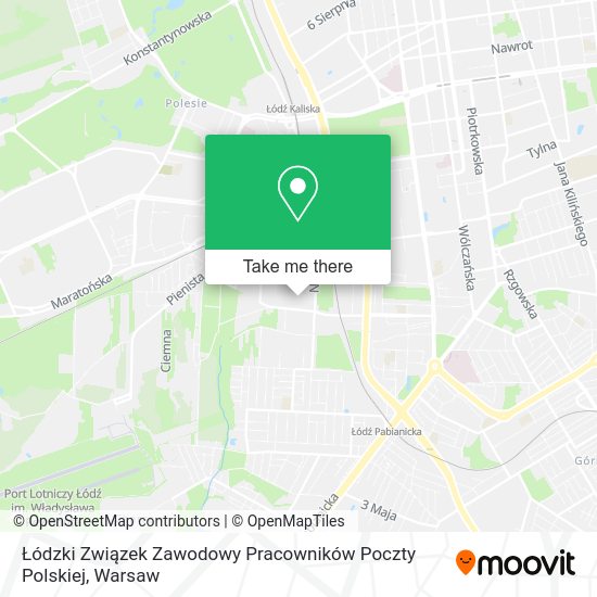 Łódzki Związek Zawodowy Pracowników Poczty Polskiej map