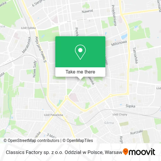 Карта Classics Factory sp. z o.o. Oddział w Polsce