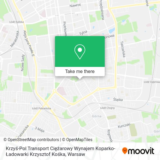 Карта Krzyś-Pol Transport Ciężarowy Wynajem Koparko-Ładowarki Krzysztof Kośka