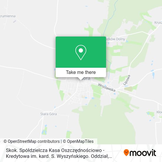 Skok. Spółdzielcza Kasa Oszczędnościowo - Kredytowa im. kard. S. Wyszyńskiego. Oddział map