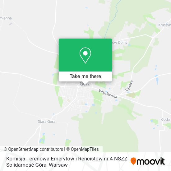 Komisja Terenowa Emerytów i Rencistów nr 4 NSZZ Solidarność Góra map