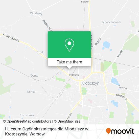 I Liceum Ogólnokształcące dla Młodzieży w Krotoszynie map