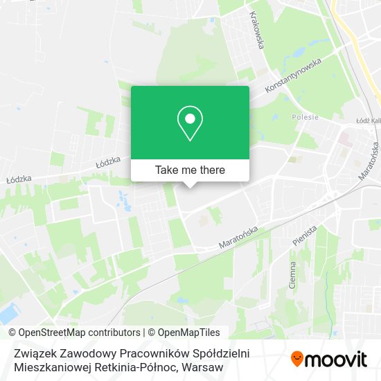 Związek Zawodowy Pracowników Spółdzielni Mieszkaniowej Retkinia-Północ map