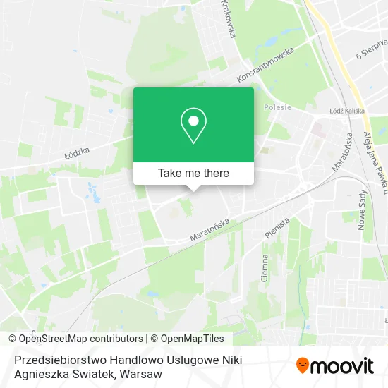 Карта Przedsiebiorstwo Handlowo Uslugowe Niki Agnieszka Swiatek