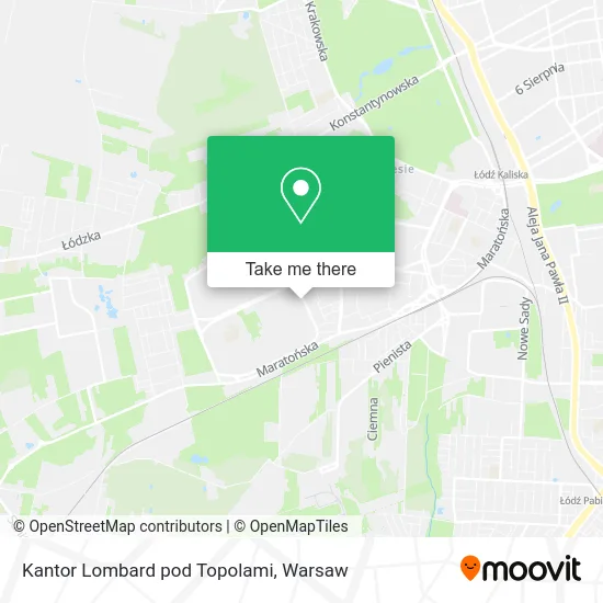 Карта Kantor Lombard pod Topolami