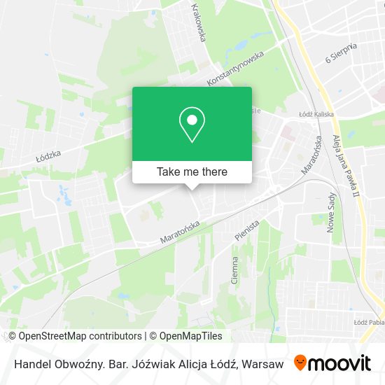 Handel Obwoźny. Bar. Jóźwiak Alicja Łódź map