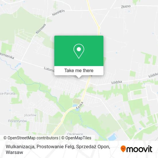 Карта Wulkanizacja, Prostowanie Felg, Sprzedaż Opon