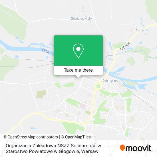 Organizacja Zakładowa NSZZ Solidarność w Starostwo Powiatowe w Głogowie map