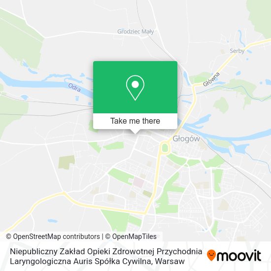 Niepubliczny Zakład Opieki Zdrowotnej Przychodnia Laryngologiczna Auris Spółka Cywilna map