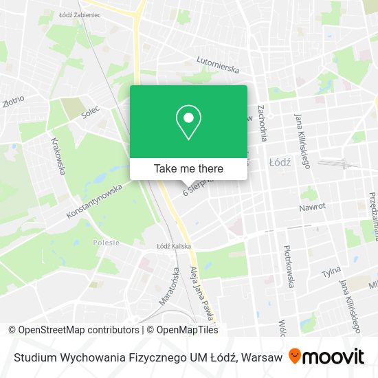 Studium Wychowania Fizycznego UM Łódź map