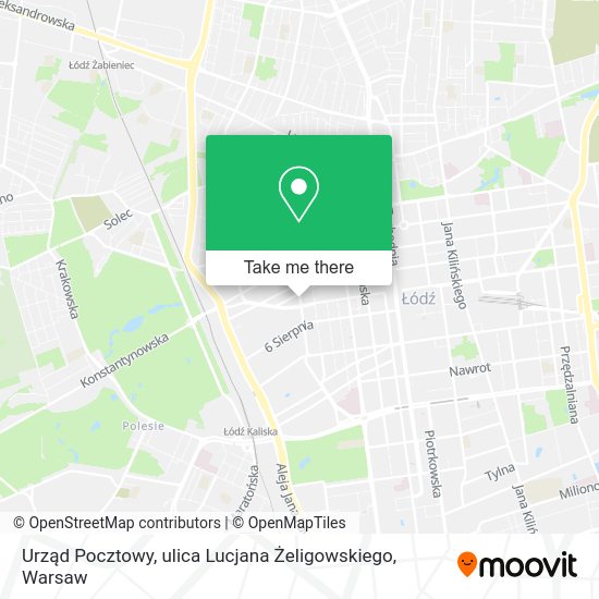 Карта Urząd Pocztowy, ulica Lucjana Żeligowskiego