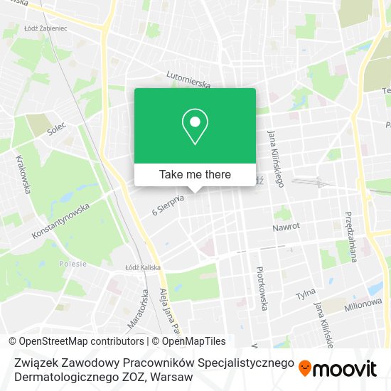 Związek Zawodowy Pracowników Specjalistycznego Dermatologicznego ZOZ map