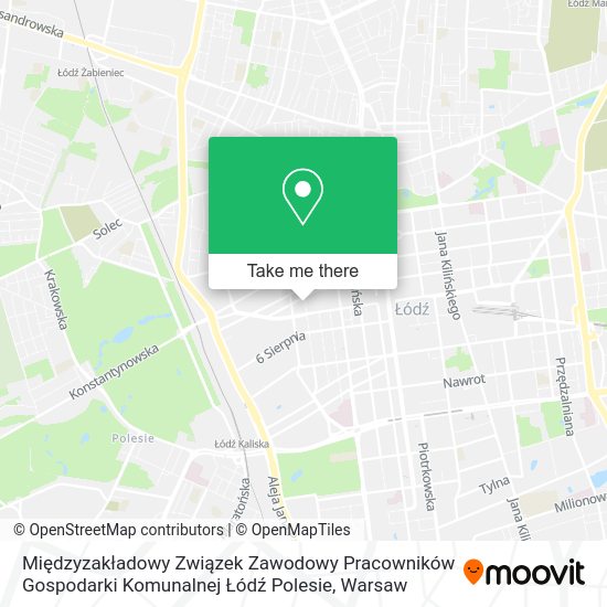 Międzyzakładowy Związek Zawodowy Pracowników Gospodarki Komunalnej Łódź Polesie map