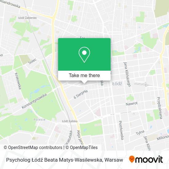 Psycholog Łódź Beata Matys-Wasilewska map