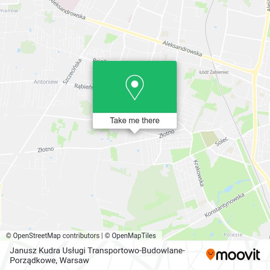 Janusz Kudra Usługi Transportowo-Budowlane-Porządkowe map