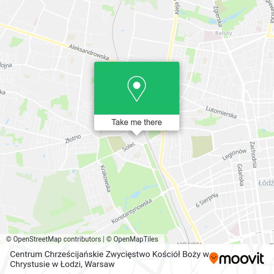 Centrum Chrześcijańskie Zwycięstwo Kościół Boży w Chrystusie w Łodzi map