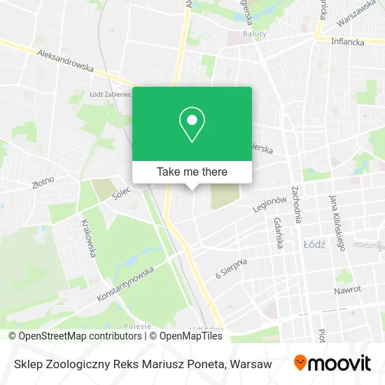 Sklep Zoologiczny Reks Mariusz Poneta map