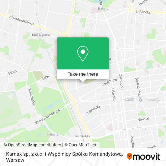 Kamax sp. z o.o. i Wspólnicy Spółka Komandytowa map