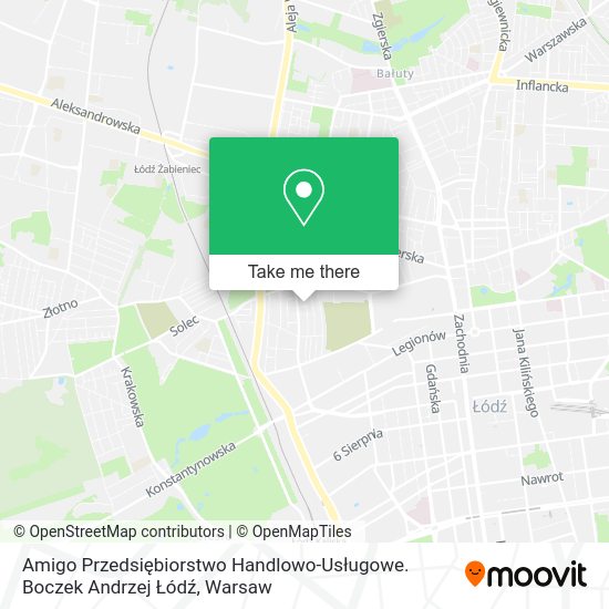 Карта Amigo Przedsiębiorstwo Handlowo-Usługowe. Boczek Andrzej Łódź