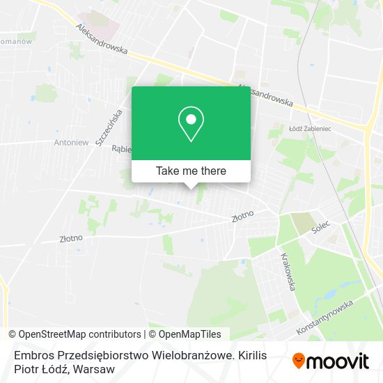 Embros Przedsiębiorstwo Wielobranżowe. Kirilis Piotr Łódź map