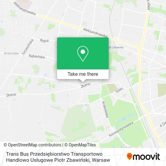 Trans Bus Przedsiębiorstwo Transportowo Handlowo Usługowe Piotr Zbawiński map