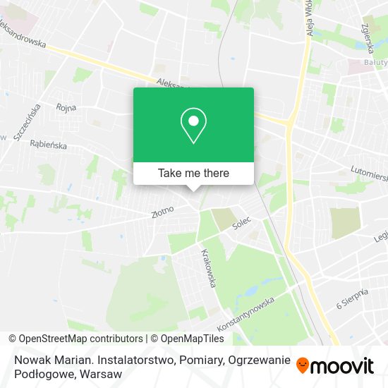 Nowak Marian. Instalatorstwo, Pomiary, Ogrzewanie Podłogowe map