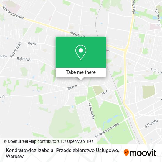 Kondratowicz Izabela. Przedsiębiorstwo Usługowe map