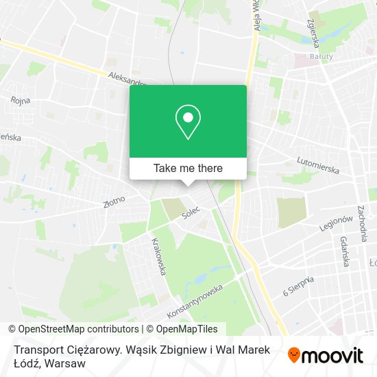 Transport Ciężarowy. Wąsik Zbigniew i Wal Marek Łódź map