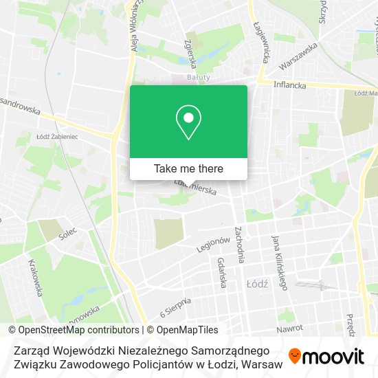 Zarząd Wojewódzki Niezależnego Samorządnego Związku Zawodowego Policjantów w Łodzi map