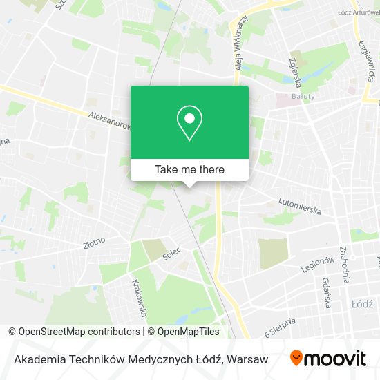 Akademia Techników Medycznych Łódź map