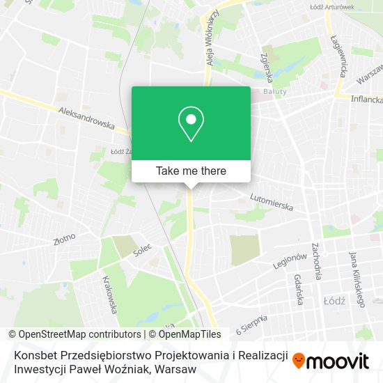 Карта Konsbet Przedsiębiorstwo Projektowania i Realizacji Inwestycji Paweł Woźniak