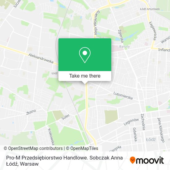 Pro-M Przedsiębiorstwo Handlowe. Sobczak Anna Łódź map