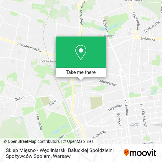 Sklep Mięsno - Wędliniarski Bałuckiej Spółdzielni Spożywców Społem map