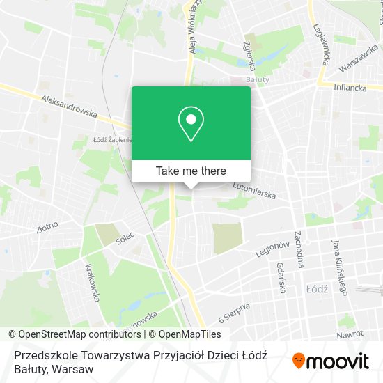 Przedszkole Towarzystwa Przyjaciół Dzieci Łódź Bałuty map