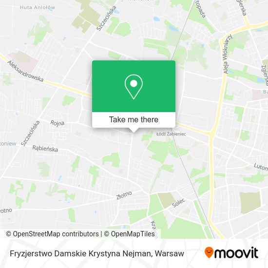 Карта Fryzjerstwo Damskie Krystyna Nejman