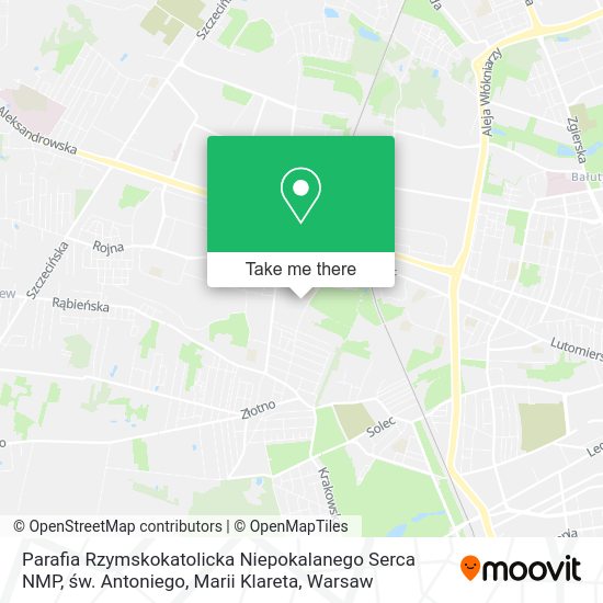 Parafia Rzymskokatolicka Niepokalanego Serca NMP, św. Antoniego, Marii Klareta map