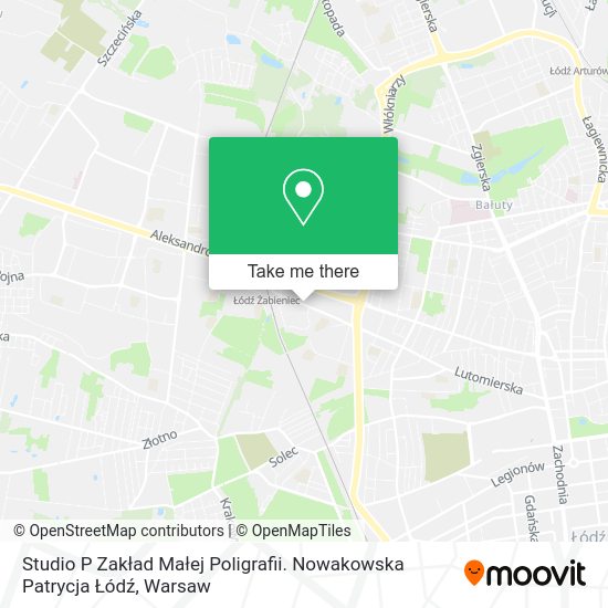 Карта Studio P Zakład Małej Poligrafii. Nowakowska Patrycja Łódź