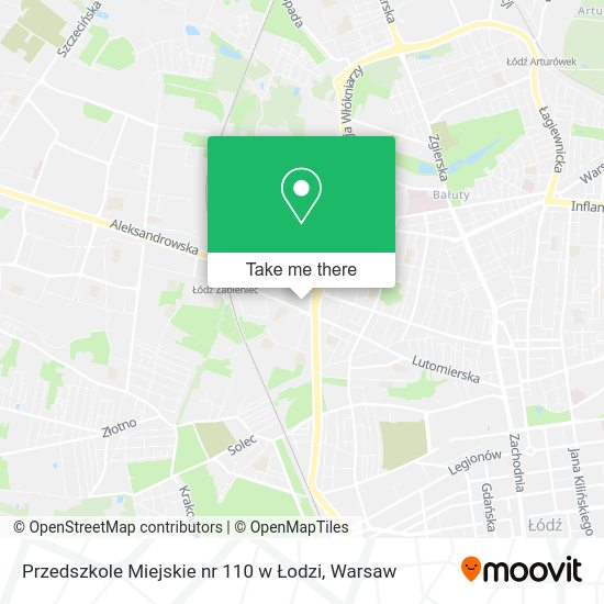 Przedszkole Miejskie nr 110 w Łodzi map